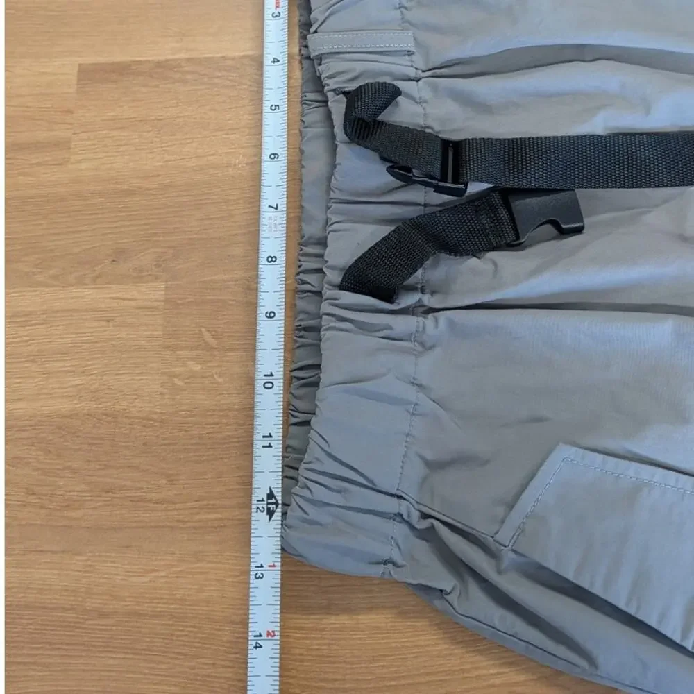 Moussy Mini Skirt Womens 1/S Gray Cotton A-line Pockets Belted